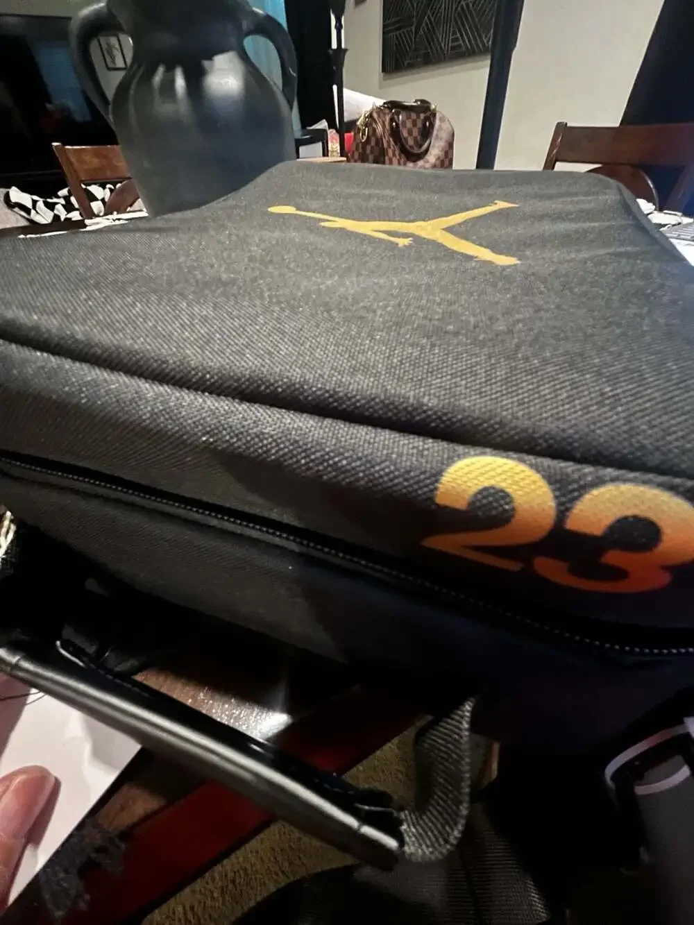 Jordan Jumpman Black and Gold Shoe Bag with 23 Logo